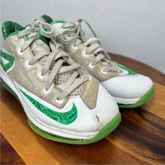Nike Air Lebron Green White Lace up Athletic Shoes Size 6.5 Y - Picture 7 of 11